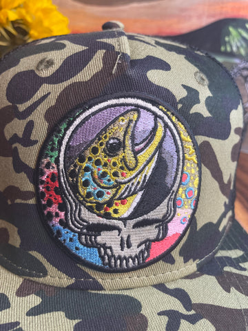 Surfer Flat Bill Steal Your Face Trout Trio Trucker Hat