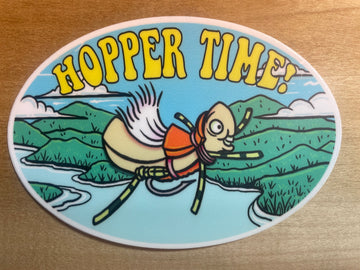 HOPPER TIME Vinyl Flyfishing Sticker