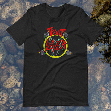 Trout Slayer Vintage Style Black Heather  Unisex t-shirt