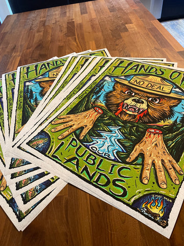 Hands Off our Public Lands Angry Smokey the Bear Poster 18x24” FREE SHIPPING