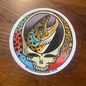 4“ Steal Your Face Brown Trout /Trout trio vinyl Sticker