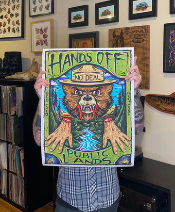 Hands Off our Public Lands Angry Smokey the Bear Poster 18x24” FREE SHIPPING