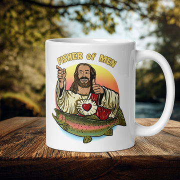 Fisher of Men White glossy mug 12oz or 15oz.