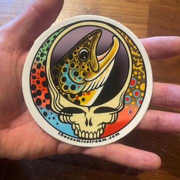 4“ Steal Your Face Brown Trout /Trout trio vinyl Sticker