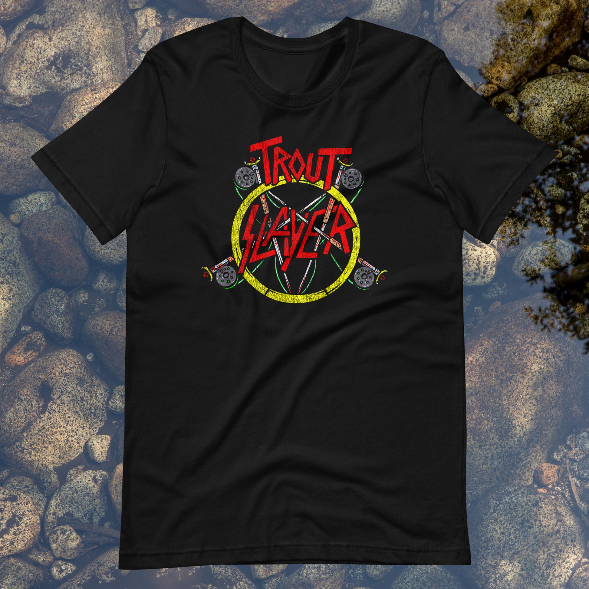Trout Slayer Vintage Style Black Unisex t-shirt