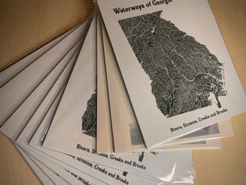 Waterways of Georgia 8”x10” Georgia Map Giclée print rivers,streams,creeks, brooks LIMITED EDITION