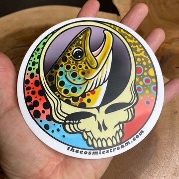 5 “ Steal Your Face Brown Trout /Trout trio vinyl Sticker