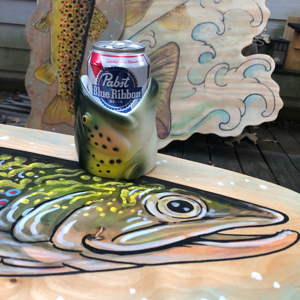 Brook Trout Painting on Wood (reclaimed maple) - thecosmicstream