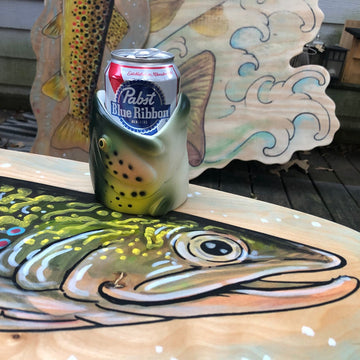Brook Trout Painting on Wood (reclaimed maple)