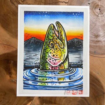 'EARLY RISER' Fine Art RAINBOW TROUT Fine Art  giclee Print LIMITED EDITION 11