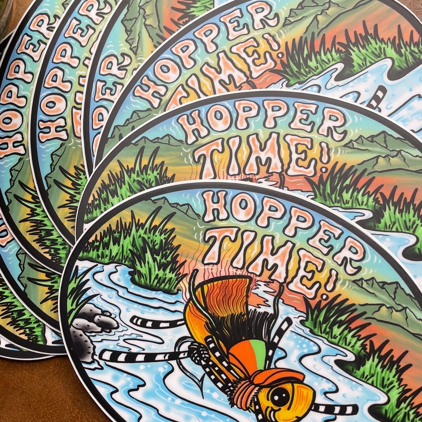 HOPPER TIME!  Vinyl Flyfishing Sticker - thecosmicstream