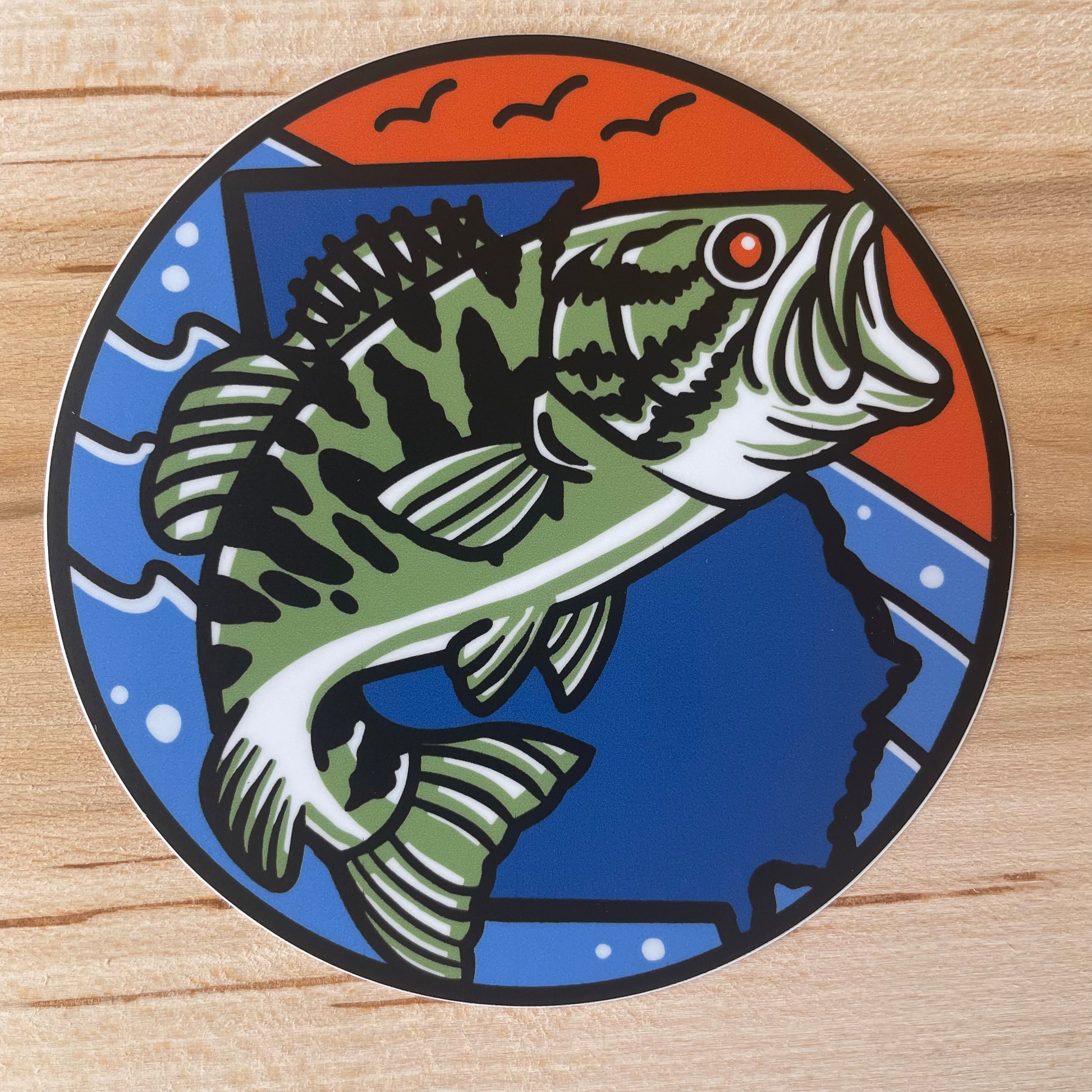 Georgia Bass Fishing sticker / slap weatherproof vinyl - thecosmicstream
