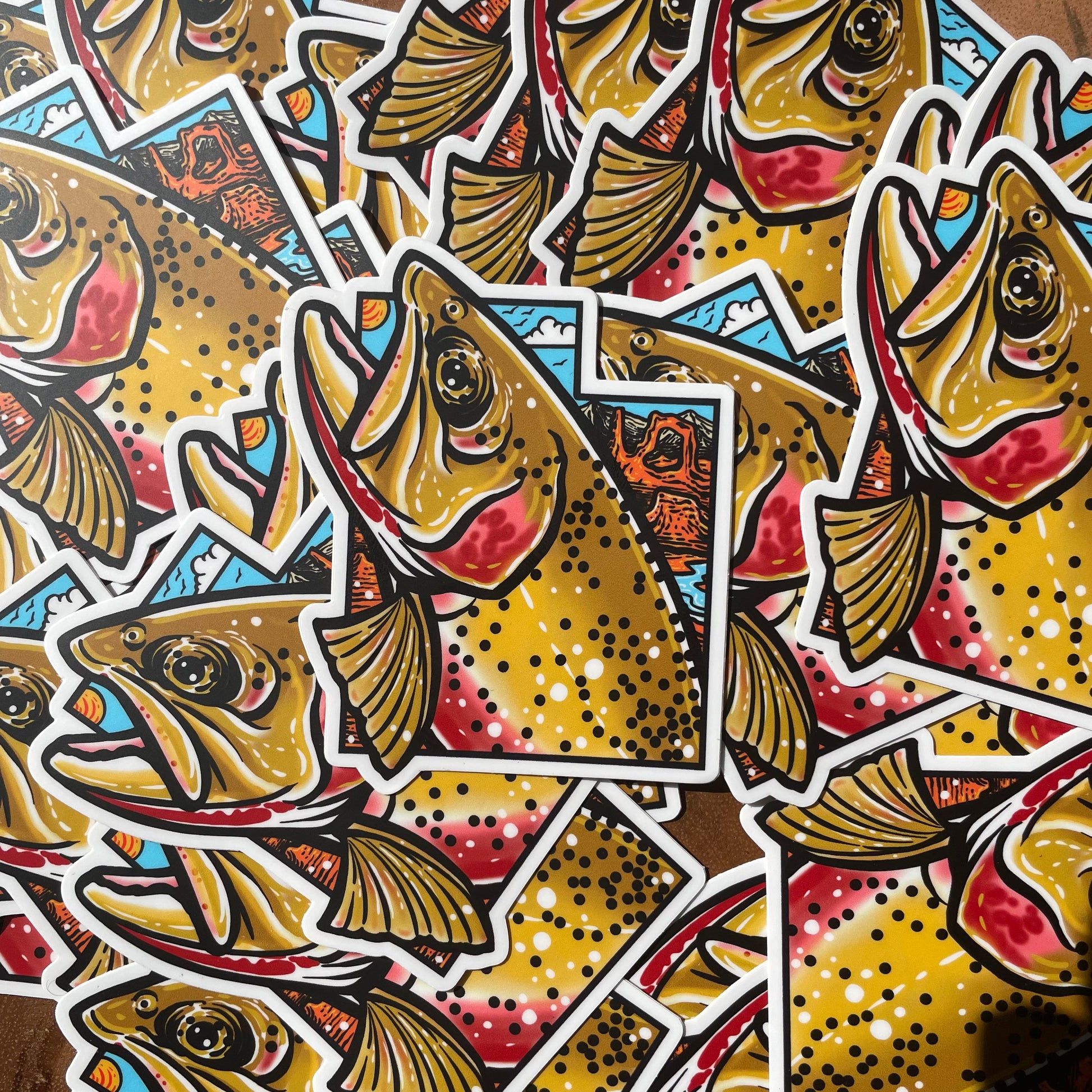 Utah Cutthroat Trout fly fishing sticker slap