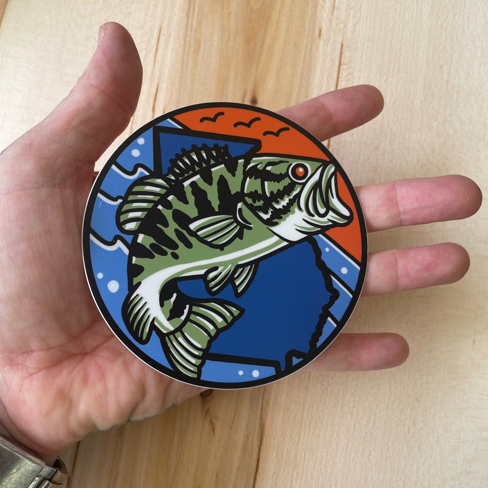 Georgia Bass Fishing sticker / slap weatherproof vinyl - thecosmicstream