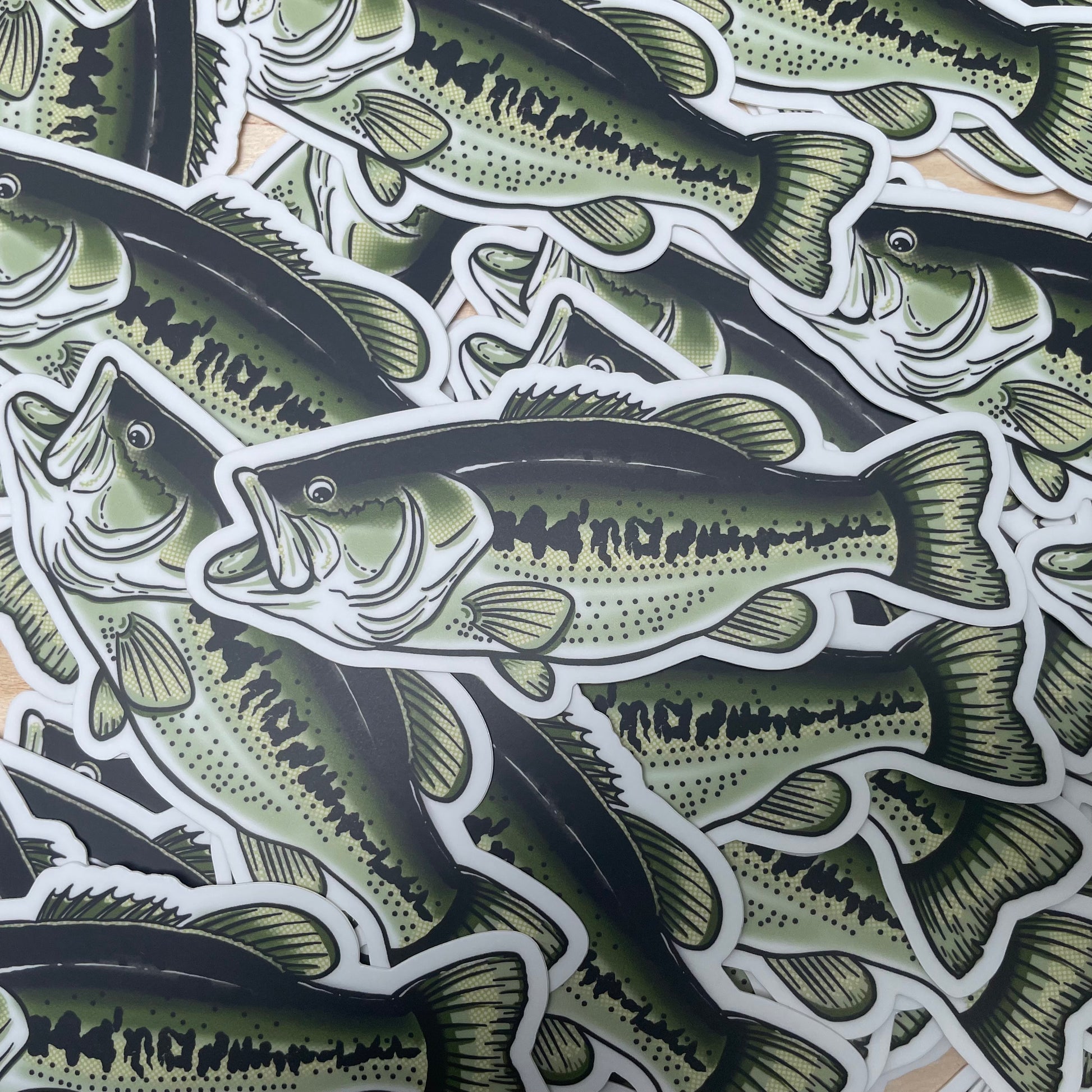 Largemouth Bass Fishing Sticker - thecosmicstream