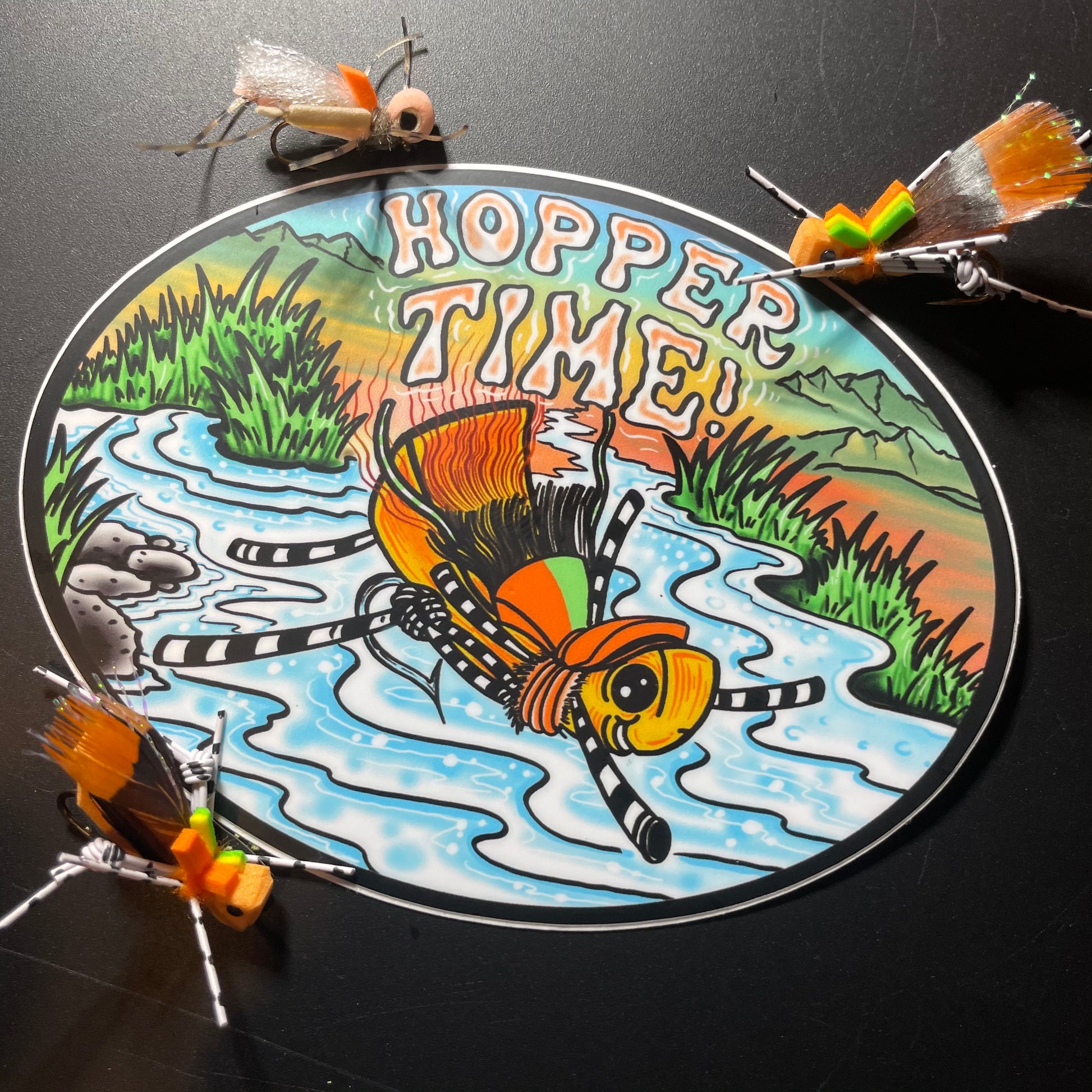 HOPPER TIME!  Vinyl Flyfishing Sticker - thecosmicstream