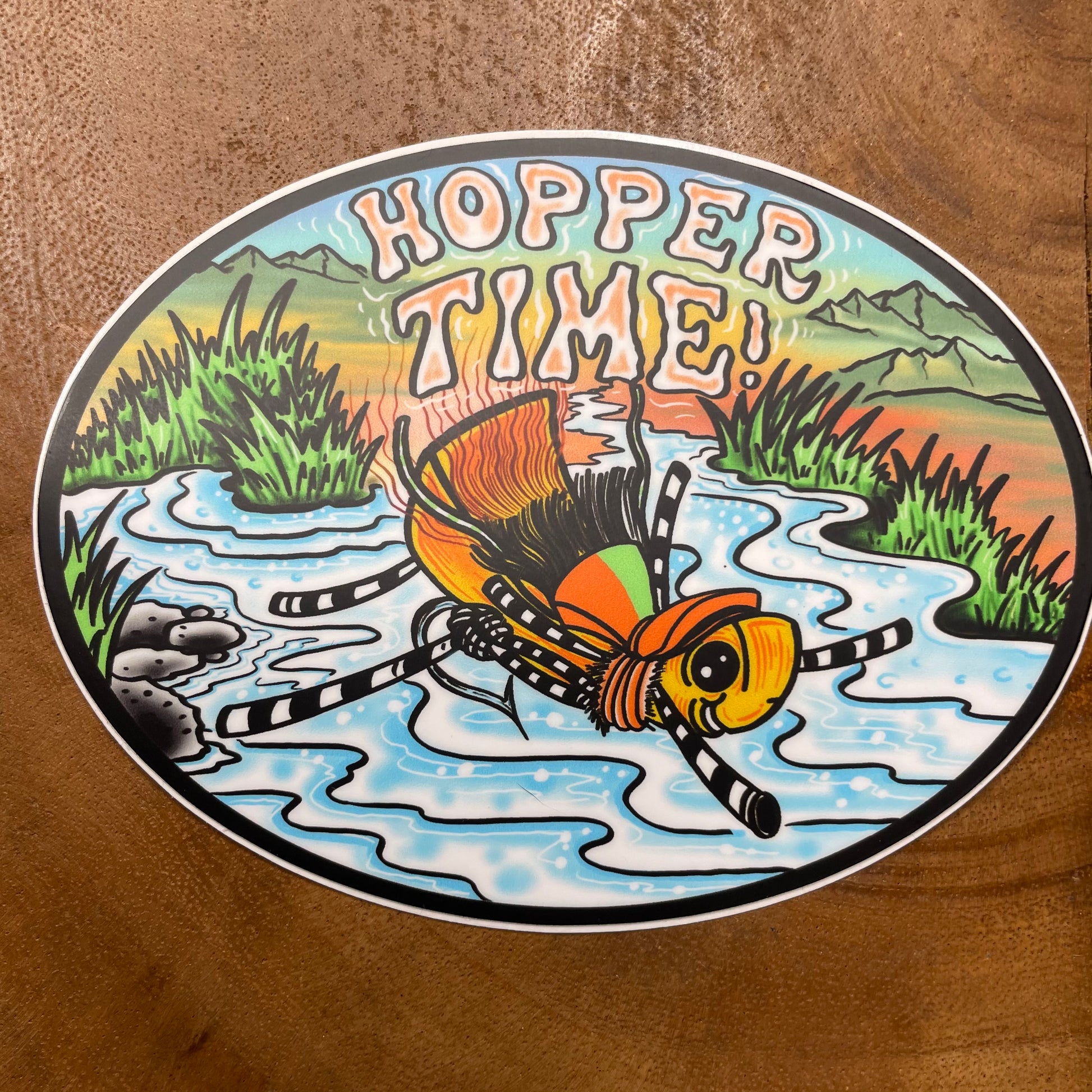 HOPPER TIME!  Vinyl Flyfishing Sticker - thecosmicstream