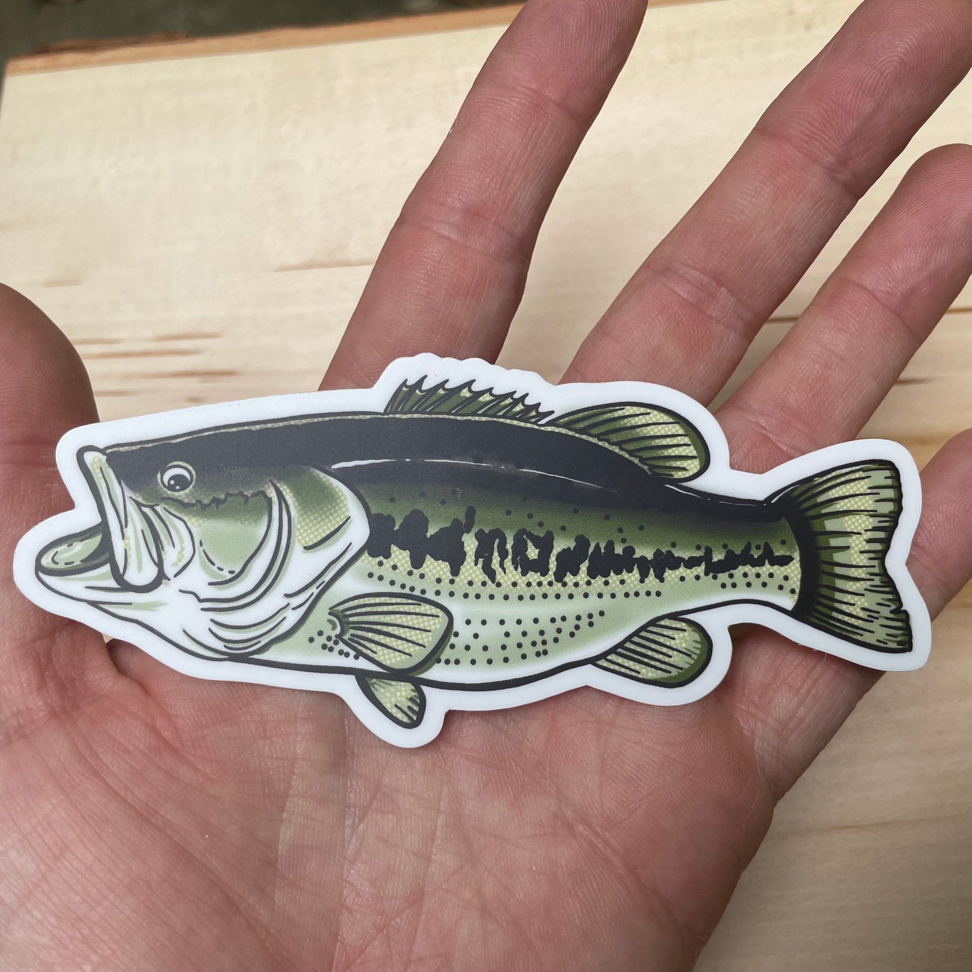 Largemouth Bass Fishing Sticker - thecosmicstream
