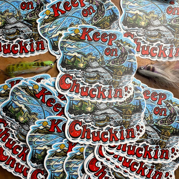 "Keep on Chuckin'" Vinyl Flyfishing Sticker - thecosmicstream